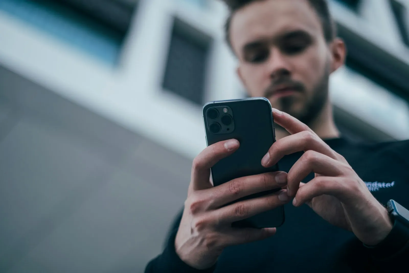 A customer using a smartphone